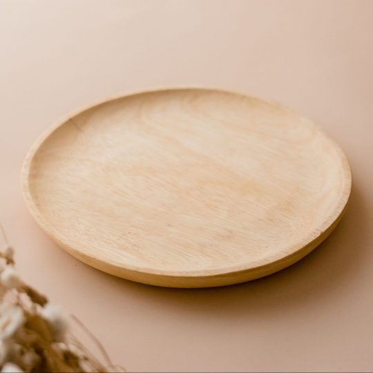 10 Inch Round Wooden Plate