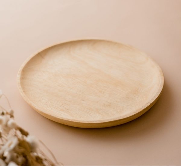 10 Inch Round Wooden Plate
