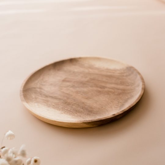 12 Inch Round Wooden Plate